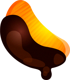 チョコを付けたミカンのイラスト