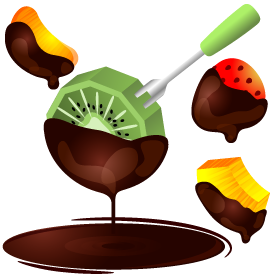 チョコレートフォンデュのイラスト