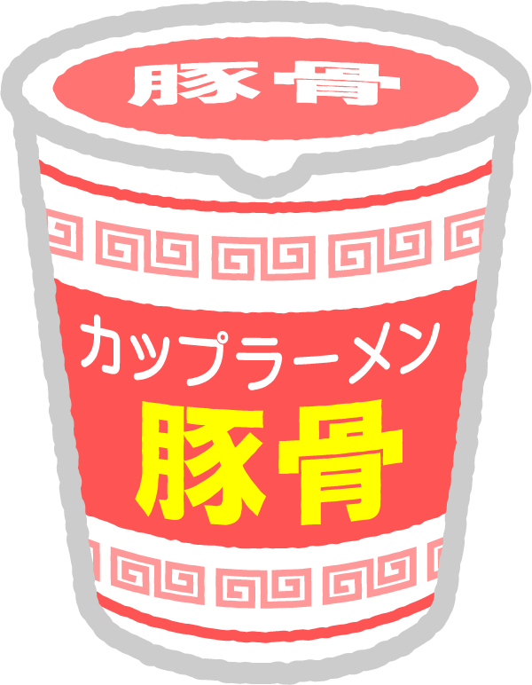 カップラーメンのイラスト/豚骨味