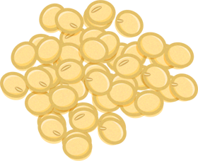 たくさんの大豆イラスト