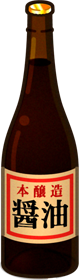 本醸造醤油（一升瓶）イラスト