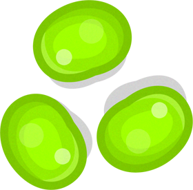 ３粒の枝豆イラスト