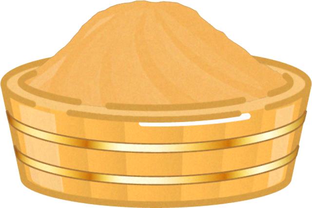 桶に入れた白味噌イラスト