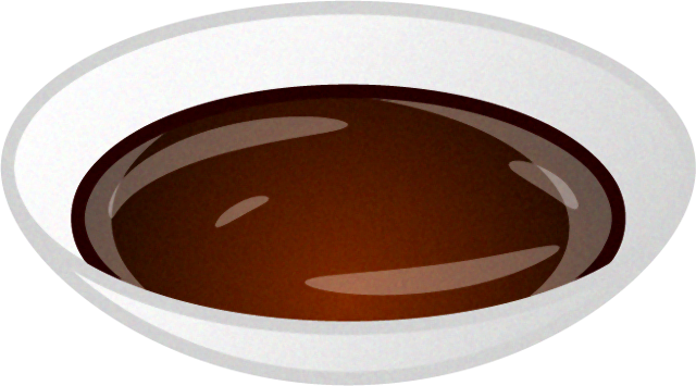 小皿に入った醤油イラスト