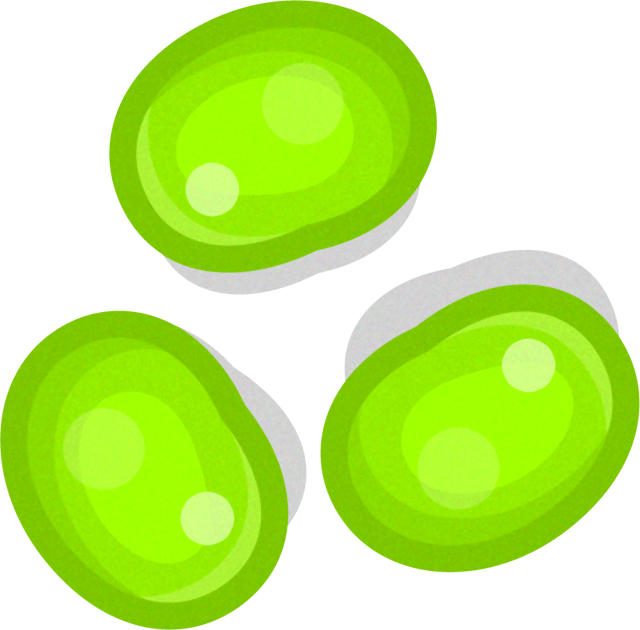 ３粒の枝豆イラスト