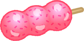 だんごイラスト/苺団子