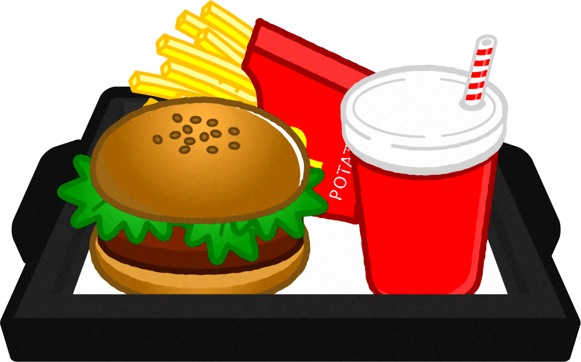 ハンバーガーセットのイラスト