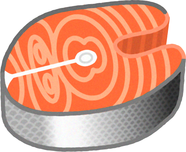 キングサーモンの切り身イラスト