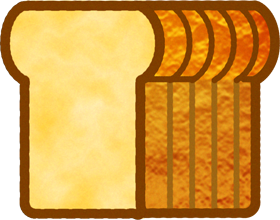 山型食パンのイラスト/スライス