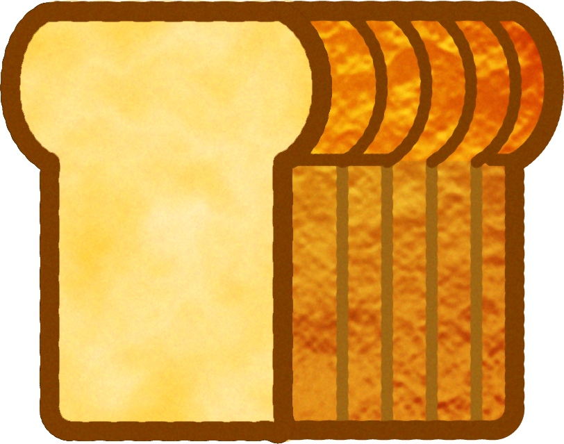 山型食パンのイラスト/スライス