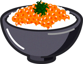 イクラ丼のイラスト