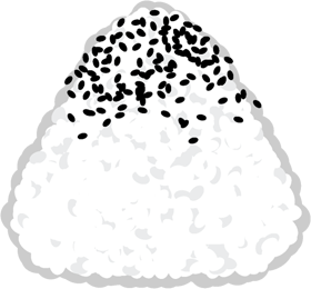 黒ゴマをふったおにぎりイラスト