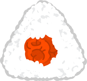 おにぎりのイラスト/梅干し