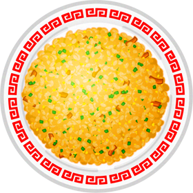 チャーハンのイラスト/真上