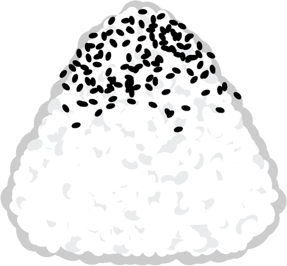 黒ゴマをふったおにぎりイラスト