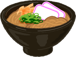 そばのイラスト/カマボコ入り