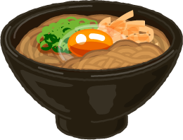 月見そばのイラスト