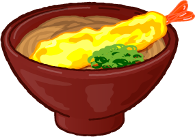 海老天そばのイラスト