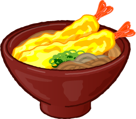 天ぷらそばのイラスト