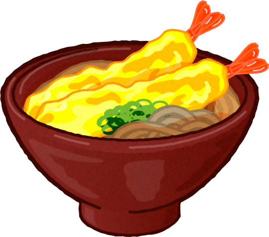 天ぷらそばのイラスト