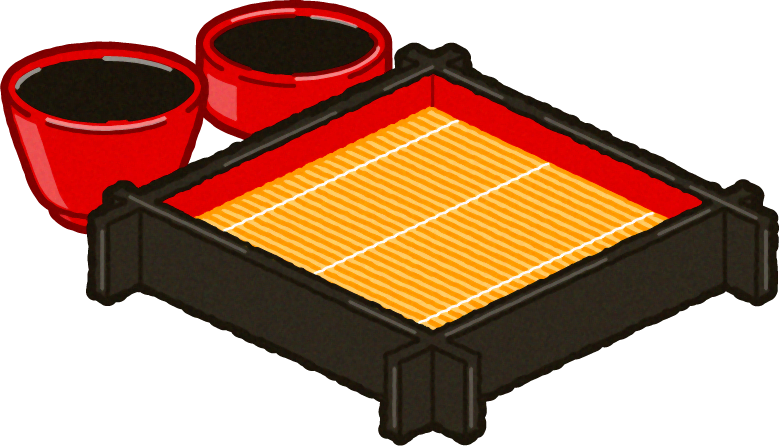 蕎麦の器セットのイラスト/セイロ、蕎麦猪口、汁入れ