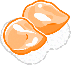 握り寿司のイラスト/ホタテ貝