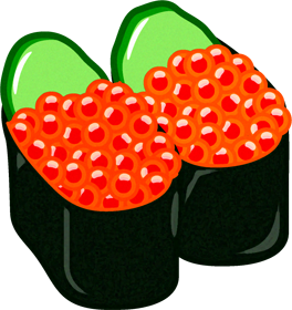 握り寿司のイラスト/イクラ</strong>