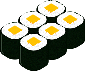 たくわん巻きのイラスト/寿司