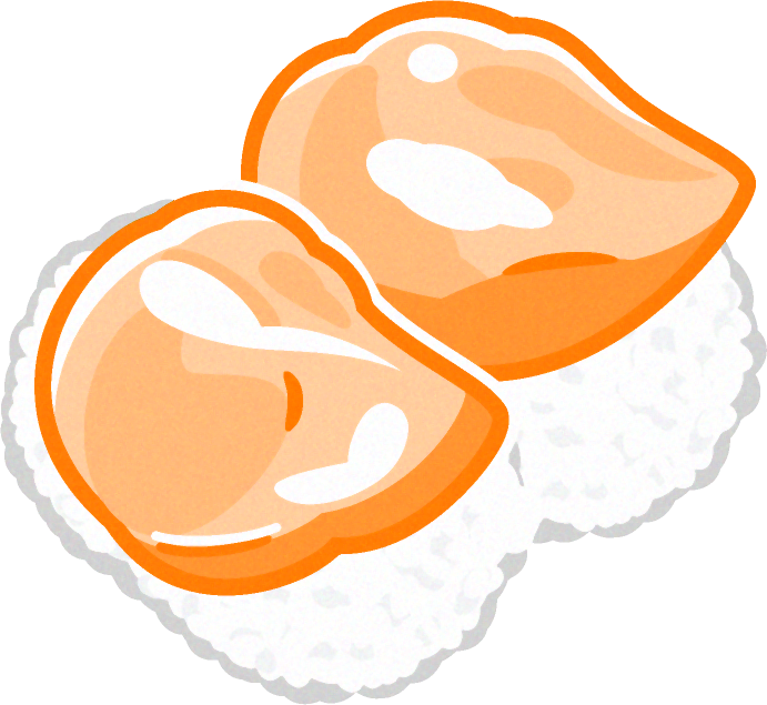 握り寿司のイラスト/ホタテ貝柱