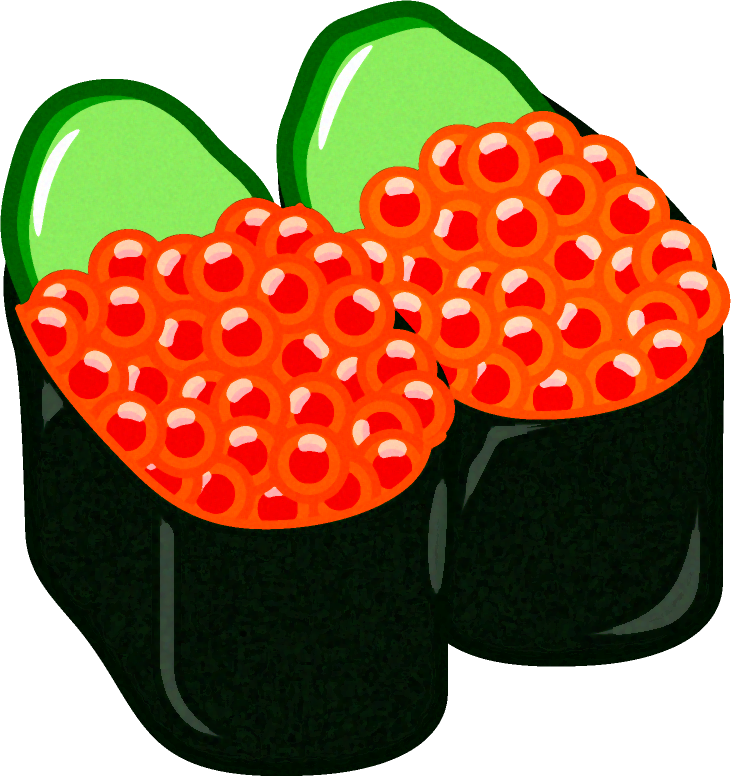 握り寿司のイラスト/イクラ