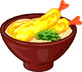 天ぷらうどんのイラスト