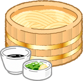 たらいうどんのイラスト