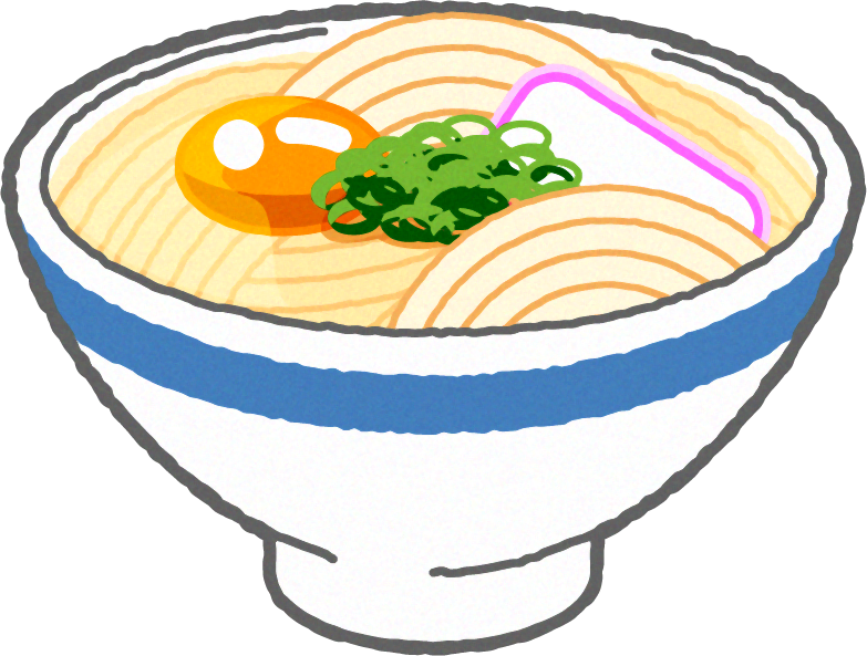月見うどんのイラスト
