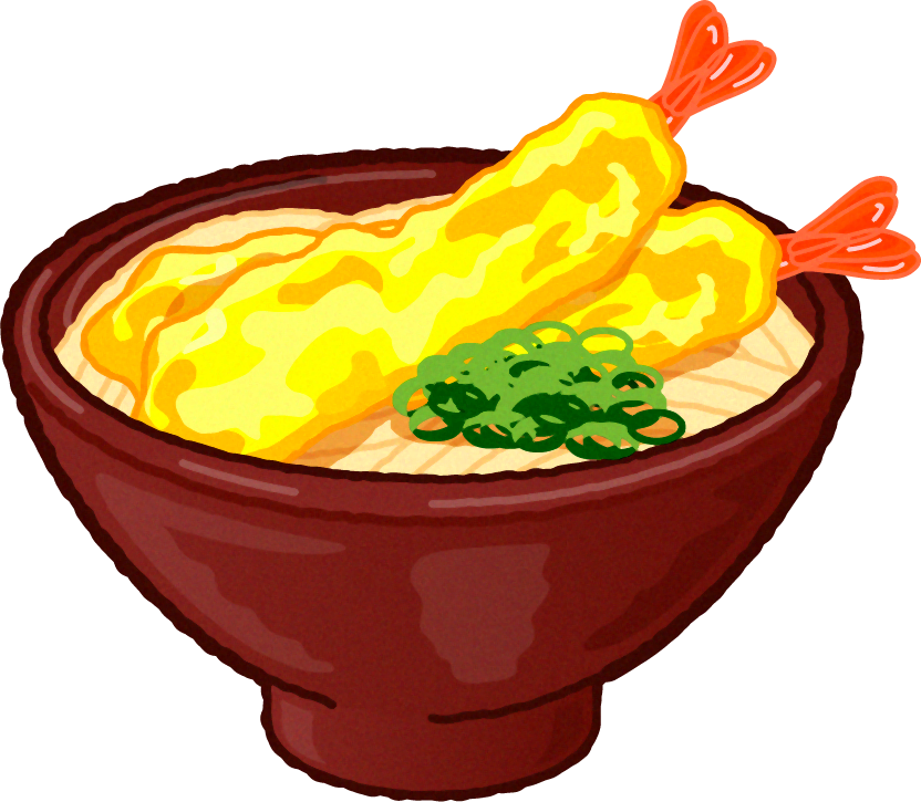 天ぷらうどんのイラスト