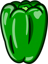 ピーマンのイラスト/ヘタなし