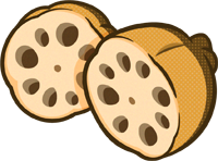 レンコンのイラスト/2つ