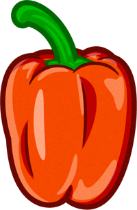 パプリカのイラスト/オレンジ色