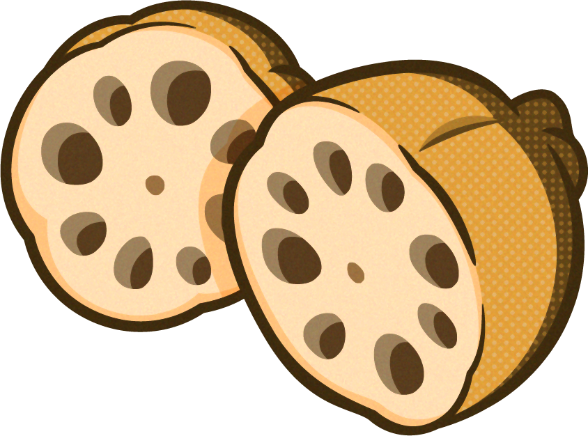 レンコンのイラスト/2つ