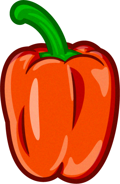 パプリカのイラスト/オレンジ色