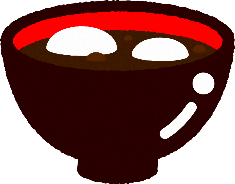 ぜんざい、おしるこイラスト(餅2個入り