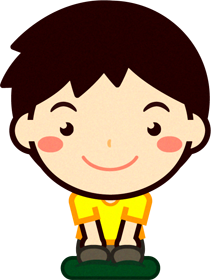 正座する男の子イラスト
