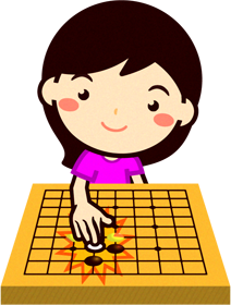 囲碁を打つ女の子イラスト