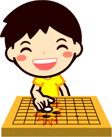 囲碁を打つ男の子イラスト
