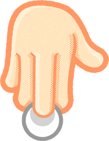 碁石を指す手のイラスト/白石