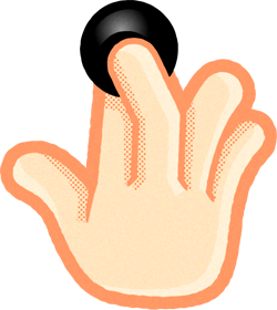 碁石を持つ手のイラスト/黒石