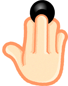 碁石を指す手のイラスト/黒石