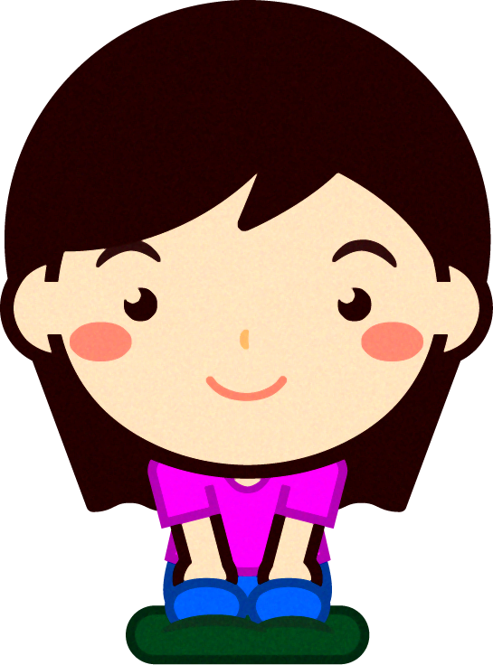 正座する女の子イラスト