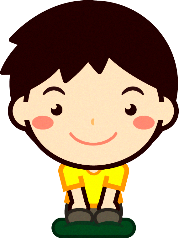 正座する男の子イラスト