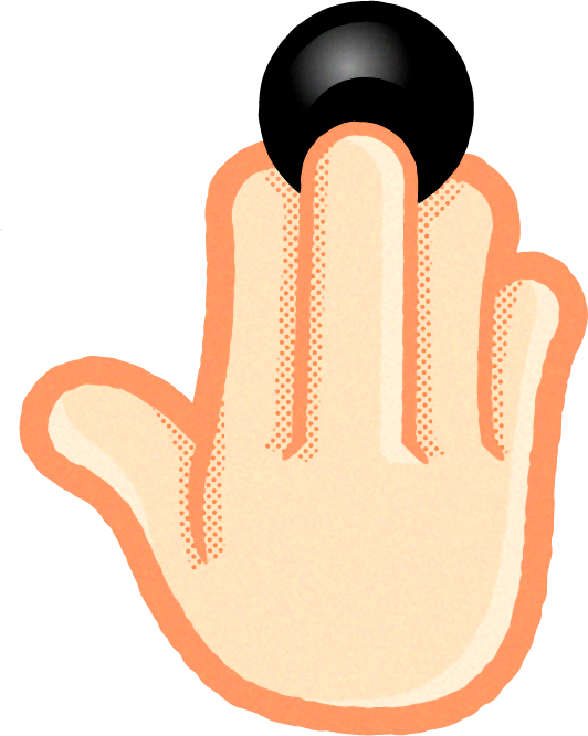 碁石を指す手のイラスト/黒石