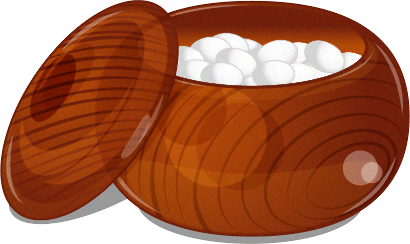 白い碁石のイラスト